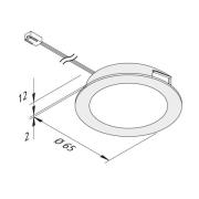 FAR 58 integreret LED-møbellys, stål 3 W 3.000 K