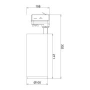 LED-skinnespot Lucea 3 faser 30 W hvid