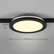 Camillus LED-skinnelampe til DUOline, sort, Ø 26 cm