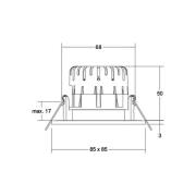 BRUMBERG LED-indbygningsspot BB21, sort 85 x 85 mm on/off IP65
