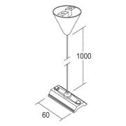 Ivela LKM ophæng fast 100 cm, plade 6 cm