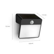 Philips LED-solcellelampe til vægmontering Yarixa, bevægelsessensor