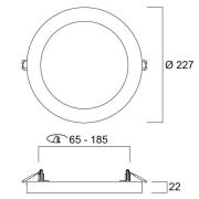 Sylvania Start 5in1 LED-downlight, Ø 21,7cm, 18W