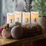 LED-lys Sara Advent 4 stk højde 12,5 cm hvid/sølv