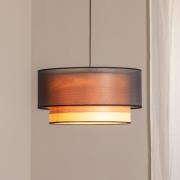 Euluna hængelampe Cedrik, organza sort, askfiner