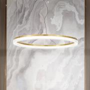 Ideal Lux hængelampe Crown Ø 80 cm, messingfarvet metal