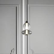 LED-hængelampe Daphne, glas grå-transparent, højde 28 cm