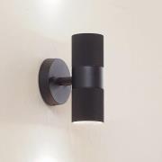 Lindby udendørs væglampe Jovane, sort, aluminium, 2 lyskilder