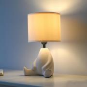 JUST LIGHT. Ted bordlampe, keramik, siddende, sandbeige