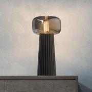 Faro bordlampe, glas, plast, E27-fatning, sort
