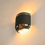 SLV Pantilo Rope væglampe, sort/grå/sølv, glas