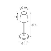 SLV LED genopladelig lampe Vinolina Two, sort, aluminium, Ø 11 cm, IP6...