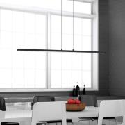 LED-hængelampe Bande, 150 cm op/ned, sort, CCT, dæmper