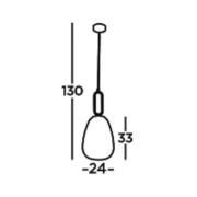 Elixir pendellampe, nikkelfarvet/klar, glas, Ø 24 cm, E27