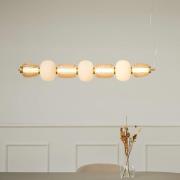 LOOM DESIGN LED-hængelampe Pearl 7, ravfarvet/guld, glas, 110 cm