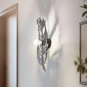 Væglampe W-030, sort, fjederdesign, MDF-træ, laserskåret