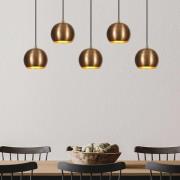 Hængelampe Sivani MR-1000, antik guld, jern, 5 lyskilder