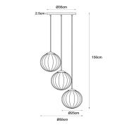 Monsaraz pendellampe, Ø 35 cm, rav/grøn, glas, E27