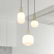 Diva pendellampe, 3 lyskilder, messingfarvet, opal, glas, metal