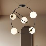 Stardom loftlampe, opal hvid/sort, glas, E14