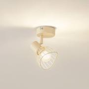 Lindby loftlampe Piena, beige, 1 lyskilde, metal, Ø 93.cm