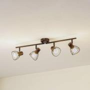 Lindby loftlampe Piena, sort, 4 lyskilder, metal, 70 cm