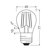 OSRAM LED-filamentpære drop E27 1,2W filament 2700K 255lm