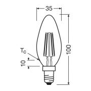 OSRAM LED-pære stearinlys mat E14 3,8W 2700K 806lm