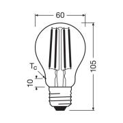 OSRAM LED glødepære E27 5W filament 2,700K 1055lm 2-pack