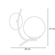 Sentia væglampe, krom/røggrå, glas, Ø 15 cm