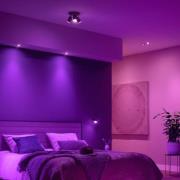 Philips Hue LED-indbygningsspot Centura, sort, Ø 9 cm, CCT RGB