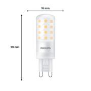 Philips LED-stiftsokkelpære, G9, 4W, mat, 480lm, 2.700K, dæmpbar