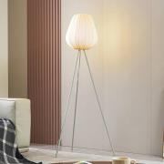 Lindby Helin gulvlampe, beige, tekstil, stativ, 144 cm