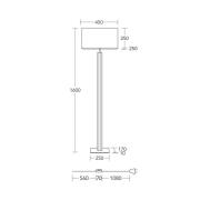 HerzBlut gulvlampe Karl G, kantet, træ/granit, hvid, E27