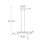 HerzBlut LED-pendellampe Talon, glas, dæmpbar