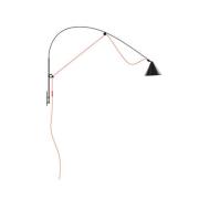 midgard LED-væglampe AYNO L, sort/orange, 4.000 K 130 cm