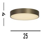 Palma LED-loftlampe, bronzefarvet, Ø 25 cm, stål/akryl