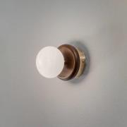 Tolosa væglampe, messingfarvet, Ø 12 cm, glas, træ