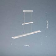 LED-hængelampe Tenso, nikkel, 115 cm, metal, CCT, dæmper