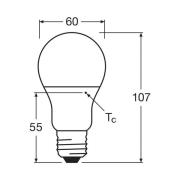 OSRAM LED-pære opal E27 8,5W 827 3-pak