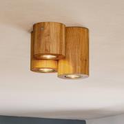 Loftslampe Wooddream 3-lys eg, rund