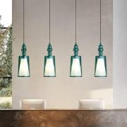 Karman hængelampe Alibaglass Big, turkis, Ø 24 cm