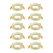 Prios forsænket loftlampe Fibur, guld, zink, Ø 8,2 cm, 10 stk