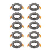 Prios forsænket loftlampe Fibur, mørkegrå, Ø8cm, sæt med 10 stk