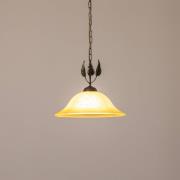 Mira hængelampe, creme/bronze, glas, Ø 40 cm, E27