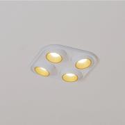 Bega LED indbygningsspot Studio Line, hvid/messing, 4 lyskilder.