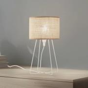 Bordlampe Trixi med trådstel hvid/beige, stof, E14
