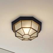 Lindby udendørs loftlampe Idril, antracit, metal, Ø 26,5 cm