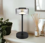 Belinda LED-bordlampe, røggrå, højde 33 cm, metal