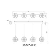 Virina LED-hængelampe, længde 93 cm, gennemsigtig, krystal